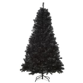 7ft Black Pencil Artificial Christmas Tree Halloween Style Automatic Open Holiday Home Decoration