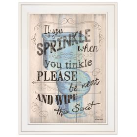 "Bathroom Humor" by Debbie DeWitt, Ready to Hang Framed print, White Frame
