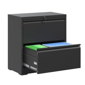 2 Drawer Lateral File Cabinet with Lock, Metal Lateral Filing Cabinet for Home Office