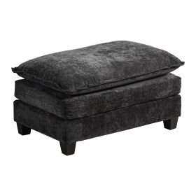 Cloud Sofa Ottoman Only, Modern Sectional Couch, For Living Room Bedroom And Apartment, Comfy Double Layer Upholstered Seat Cushion, Breathable C (Color: Black)