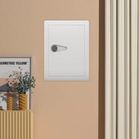 Digital Wall Hidden Safe Flat, Electronic, Steel, Keypad, Home Or Business Heavy Duty Wall Mount Safe For  Protect Money, Jewelry, Passports Stor (Option: Off White)