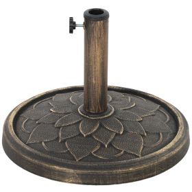 Round Patio Umbrella Base, 26 Lbs Resin Umbrella Stand Base, Heavy Duty Patio Umbrella Holder For 1.31.51.9 Umbrella Poles For Outdoor, Lawn, Poo (Option: Bronze)
