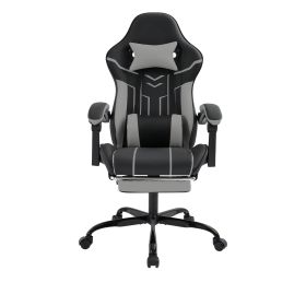 Gaming Chair, Computer Chair Ergonomic Chair With Footrest Office Chair Ergonomic Computer Chair With Lumbar Backrest Blackgray (Option: Black Gray)