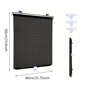 Window Shade With 3 Suction Cups Insulation Blackout Blind Shade Portable Temporary Cover (Option: W13627245)