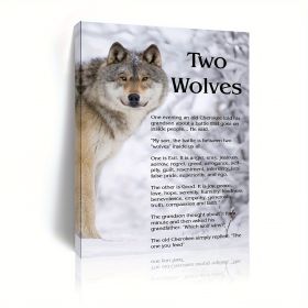 1 Canvas Painting With A Wooden Frame, Wolf Framed Artwork Inspirational Quote Wolf Wall Art Print, Suitable For Home Decor, Living Room, And Bed (Option: 36x24inch)
