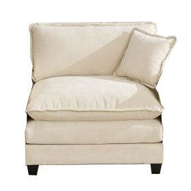 Cloud Sofa One Seat Armrests Are Not Included Modern Sectional Couch, For Living Room Bedroom And Apartment, Comfy Double Layer Upholstered Seat (Color: Beige)