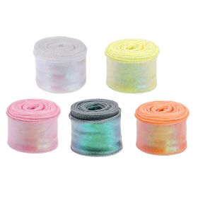 5 Rolls 10 Yard Shimmer Sheer Organza Ribbons (Option: W13732751)