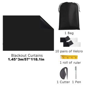 Black Blackout Shades Blackout Blind Curtain For Window (Option: W13627261)