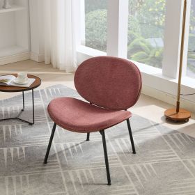 Mid-Century Modern Shell Chair Single Side Chair Tripod,bean Paste  Fabric Lounge Chair In Walnut Finish Comfortable Backrest,Bean Paste Red Colo (Option: Bean paste red)